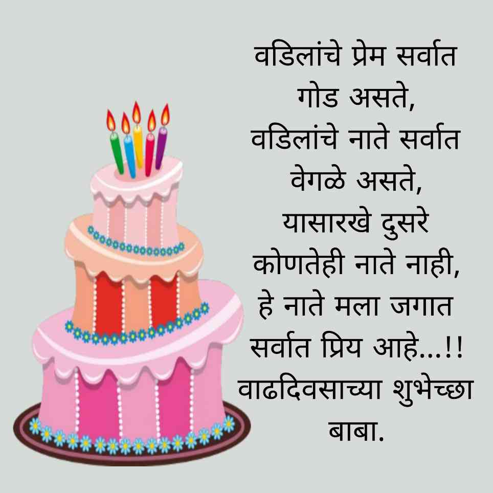 Marathi Language Text Papa Birthday Wishes For Father In Marathi